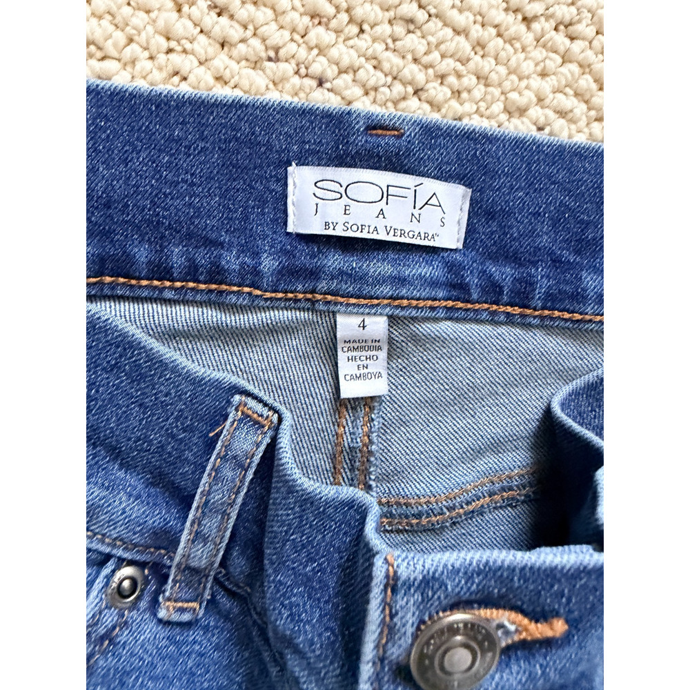 Sofia Jeans By Sofia Vergara Margot Wide Leg Jeans Womens Size 4 Medium Wash - Picture 3 of 6